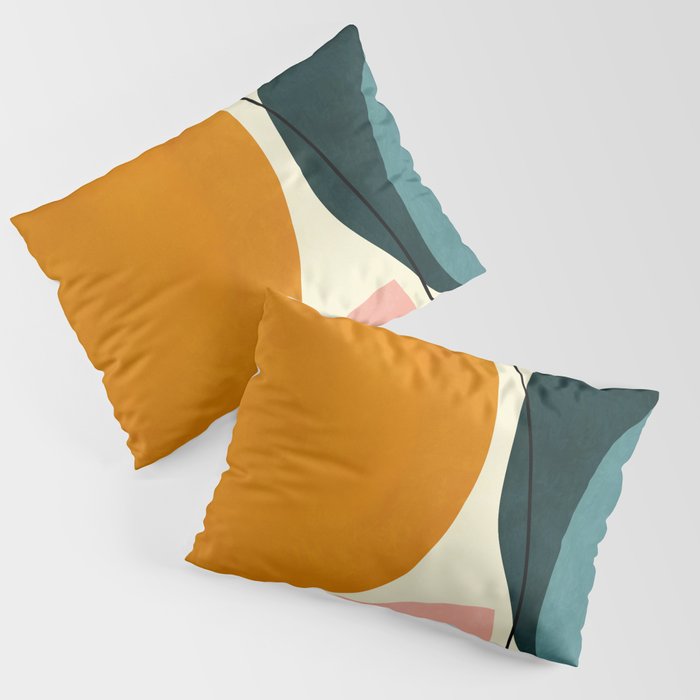 Shapes Geometric Minimal Painting Abstract Pillow Sham