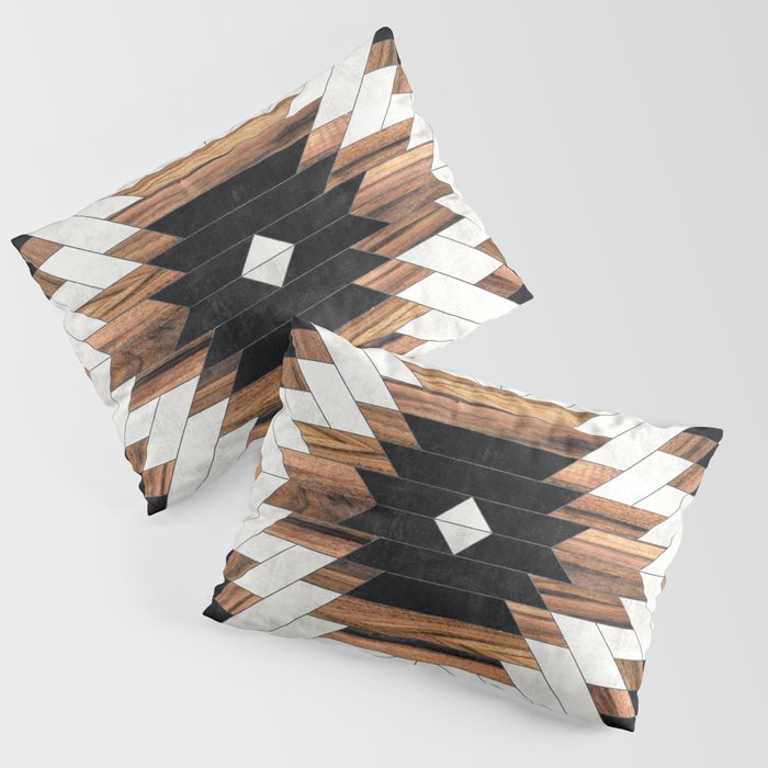 Urban Tribal Pattern No.5 - Aztec - Concrete And Wood Pillow Sham
