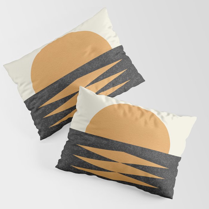Sunset Geometric Midcentury Style Pillow Sham