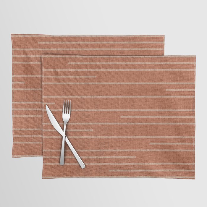 Geometric Art, Colorful Stripes, Terracotta Placemat