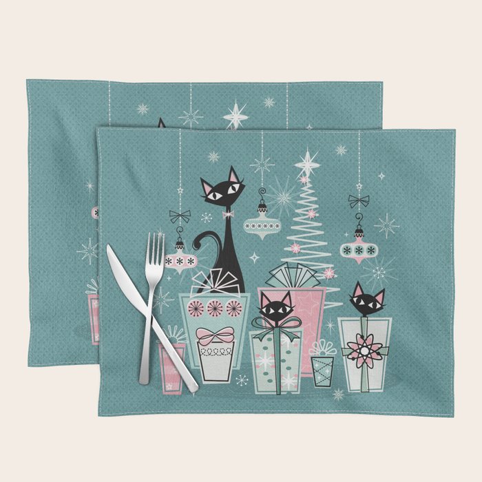 Vintage Kitty Christmas Ii Sxs6- ©Studioxtine Placemat