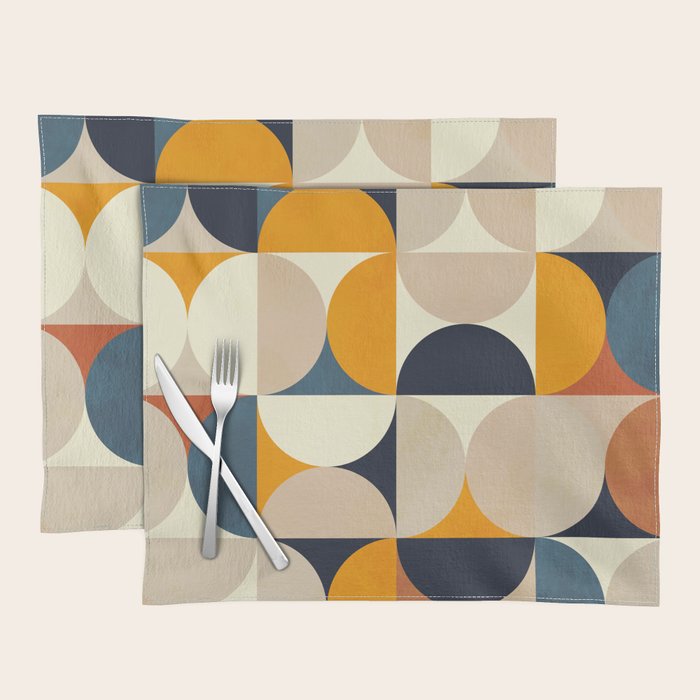 Mid Century Abstract Shapes Fall Winter 1 Placemat