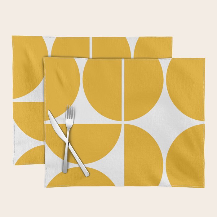 Mid Century Modern Yellow Square Placemat