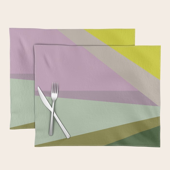 Geometric Shapes #8 Purple And Green Placemat