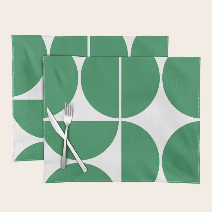 Mid Century Modern Green Square Placemat