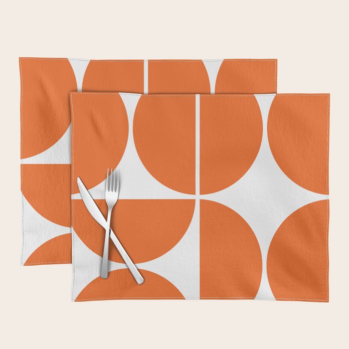 Mid Century Modern Orange Square Placemat