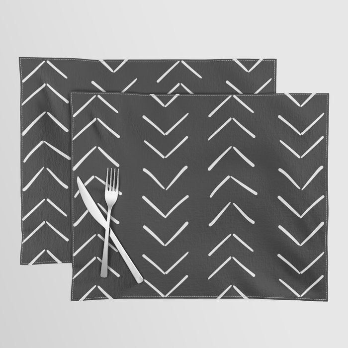 Boho Big Arrows In Black And White Placemat