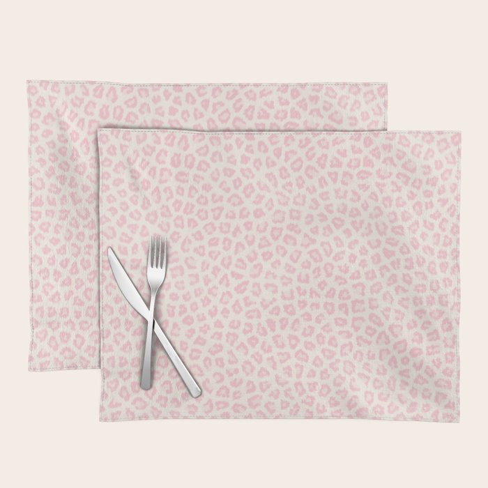 Modern Ivory Blush Pink Girly Cheetah Animal Print Pattern Placemat