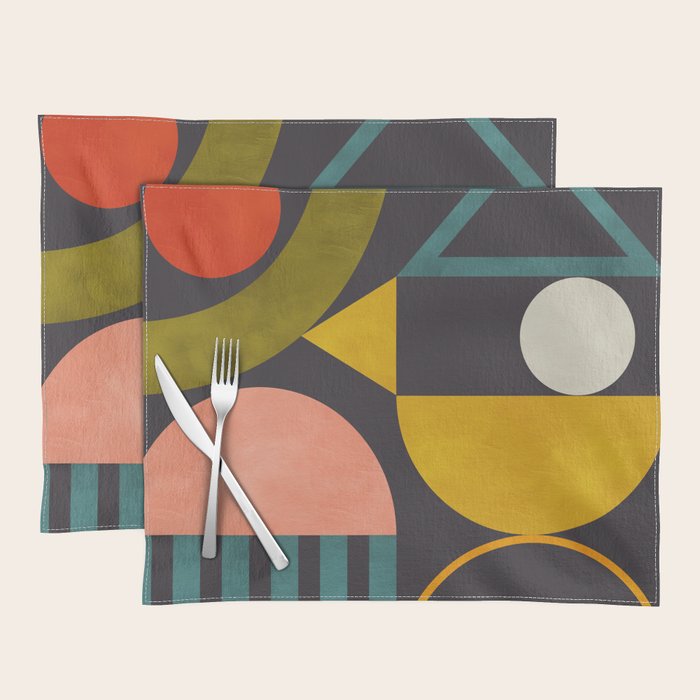 Mid Century Bauhaus Geometry Abstract 2020 Placemat