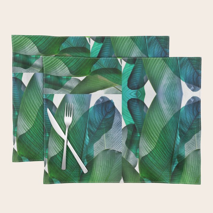 Palm Leaf Jungle Bali Banana Palm Frond Greens Placemat