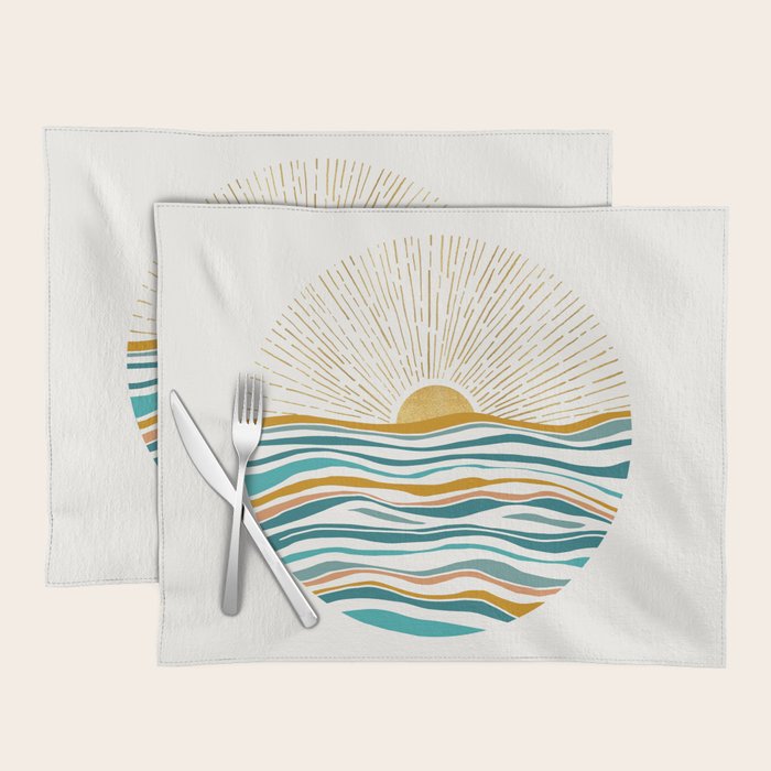 The Sun And The Sea - Gold And Teal Placemat