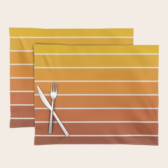 Gradient Arch Ix Retro Orange Mid Century Modern Rainbow Placemat