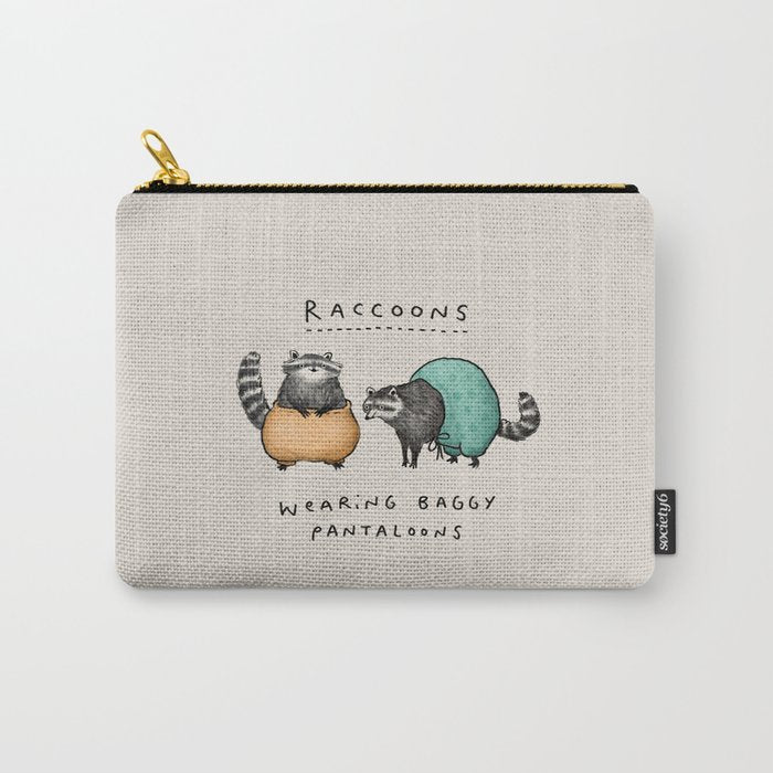 Raccoons Wearing Baggy Pantaloons Carry All Pouch