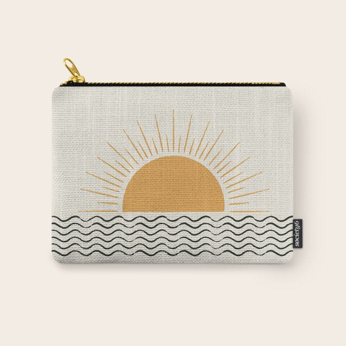 Sunrise Ocean -  Mid Century Modern Style Carry All Pouch