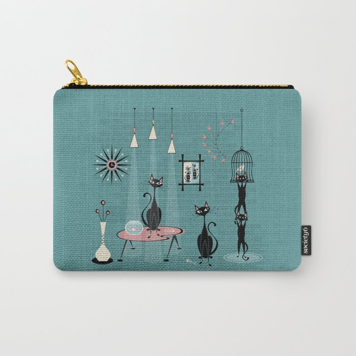 Mid Century Kitty Mischief - ©Studioxtine Carry All Pouch