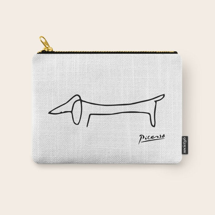 Pablo Picasso Dog (Lump) Artwork Shirt, Sketch Reproduction Carry All Pouch