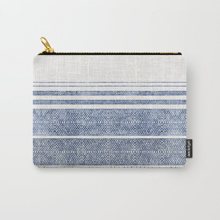 French Linen Chambray Tassel Carry All Pouch