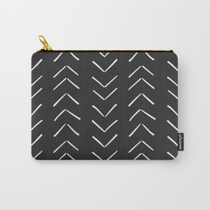 Boho Big Arrows In Black And White Carry All Pouch