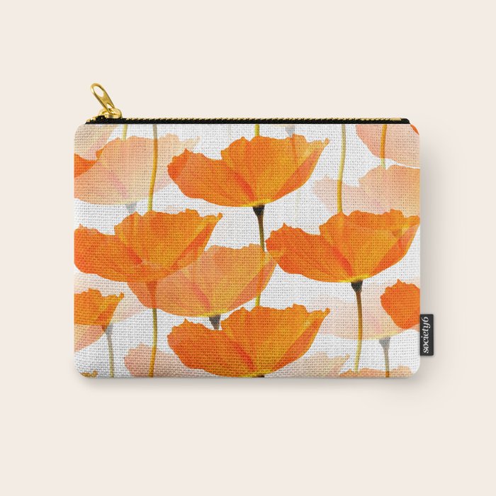 Orange Poppies On A White Background #Decor #Homestorie #Buyart Carry All Pouch