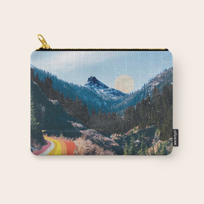 1960'S Style Mountain Collage Carry All Pouch