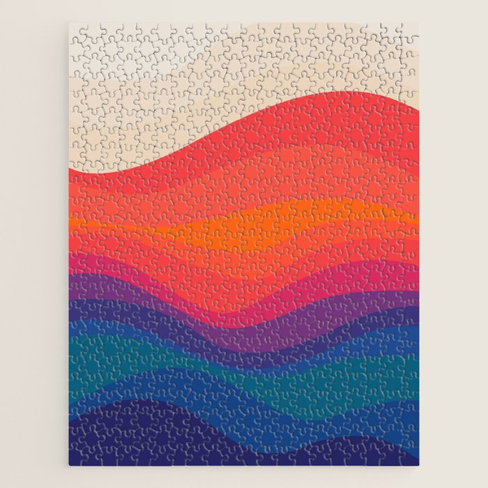 Sacred Geometric Waves: Retro 80s Edition Jigsaw Puzzle