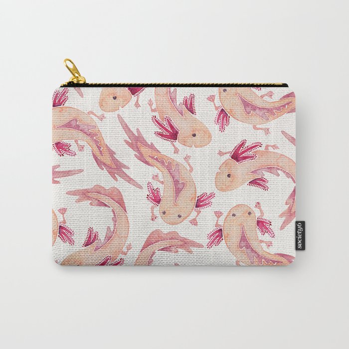 Mexican Axolotls Watercolor Carry All Pouch