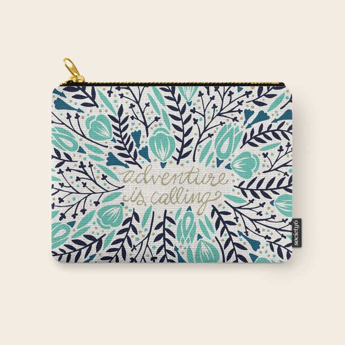 Adventure Is Calling Navy & Mint Palette Carry All Pouch