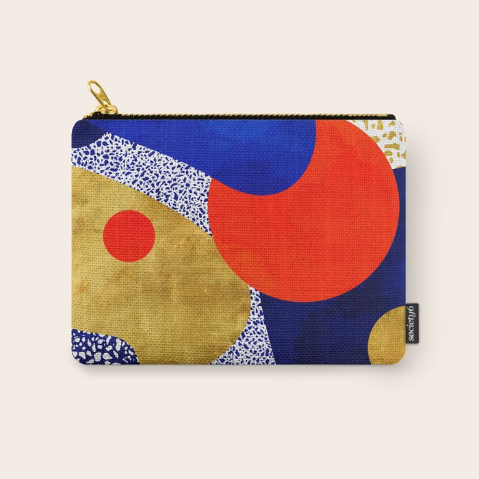 Terrazzo Galaxy Blue Night Yellow Gold Orange Carry All Pouch