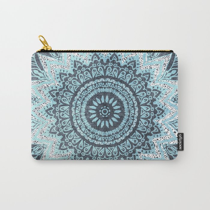 Bohochic Mandala In Blue Carry All Pouch