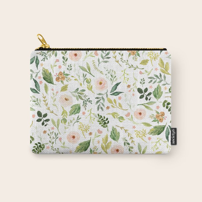 Botanical Spring Flowers Carry All Pouch