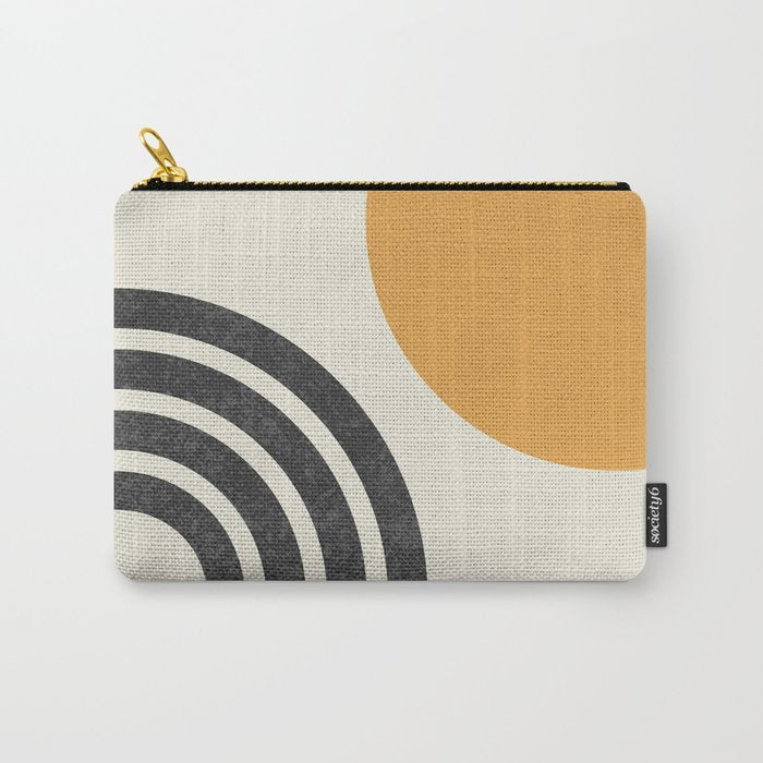 Mid Century Modern Sun And Rainbow Carry All Pouch