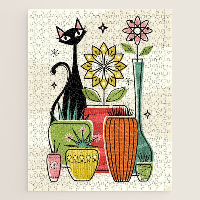 Plants, Pots, And A Pussycat ©Studioxtine Jigsaw Puzzle