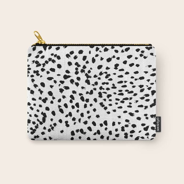 Nadia - Black And White, Animal Print, Dalmatian Spot, Spots, Dots, Bw Carry All Pouch