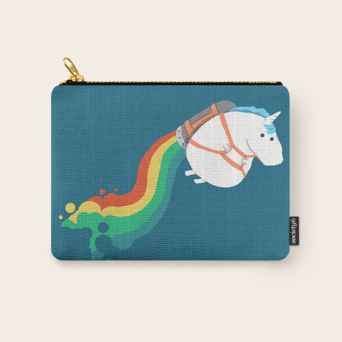 Fat Unicorn On Rainbow Jetpack Carry All Pouch