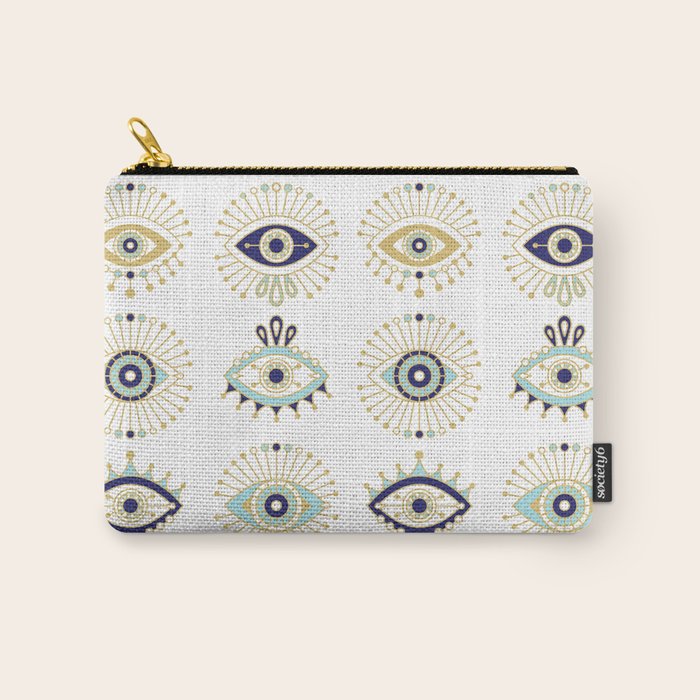 Evil Eye Collection On White Carry All Pouch