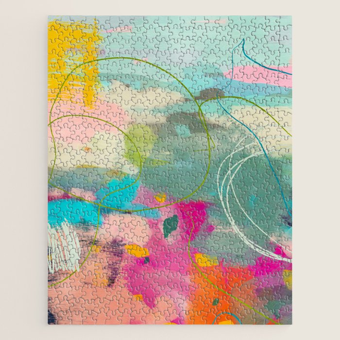 Mixed Abstract Brush Color Study Art 1 Jigsaw Puzzle