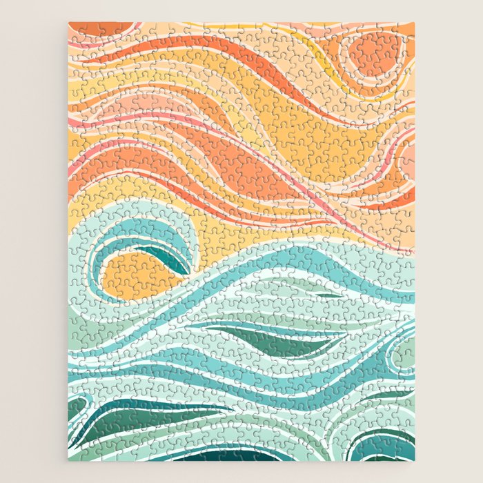Sea And Sky Abstract Landscape Jigsaw Puzzle