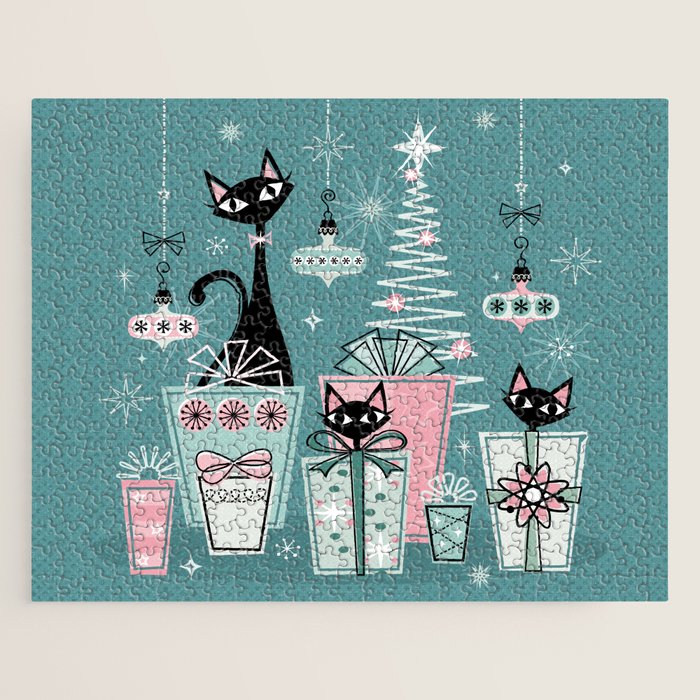 Vintage Kitty Christmas Ii Sxs6- ©Studioxtine Jigsaw Puzzle