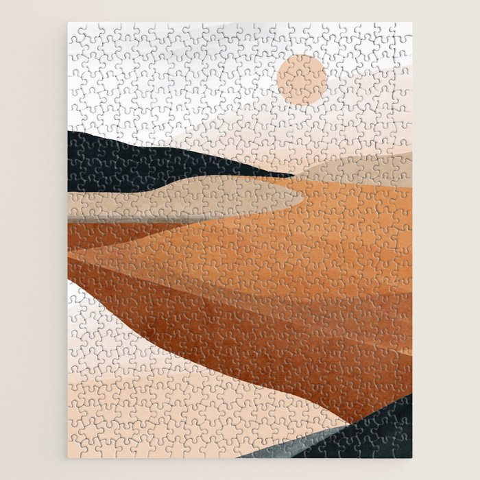 Abstract Art Landscape 41 Terracotta Jigsaw Puzzle