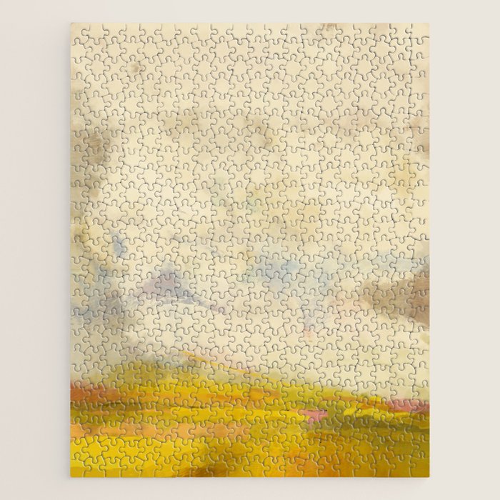 The Sky Over The Fields Abstract Landscape Jigsaw Puzzle