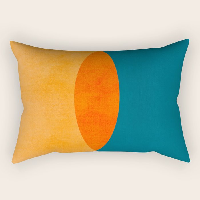 Mid Century Eclipse / Abstract Geometric Rectangular Pillow