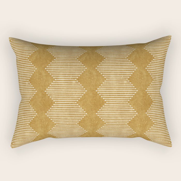 Mudcloth Diamonds - Mustard Rectangular Pillow