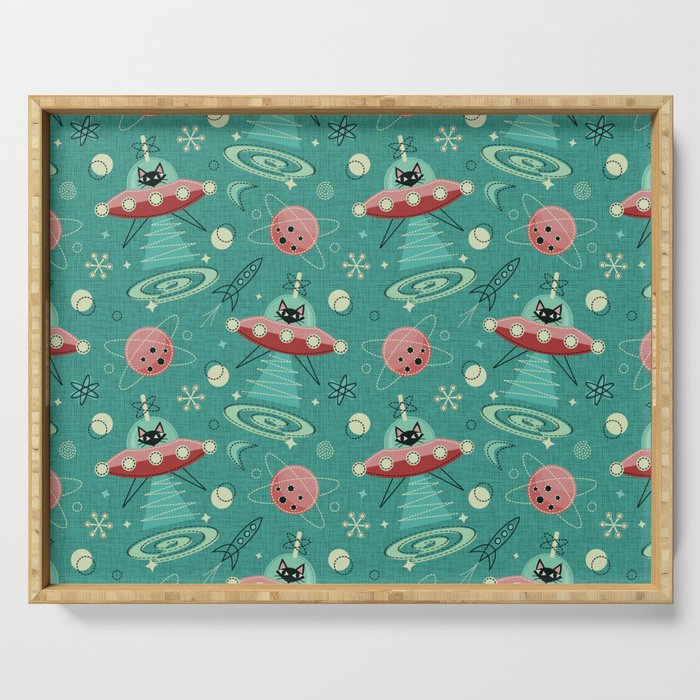 Atomic Cats In Space - ©Studioxtine Serving Tray