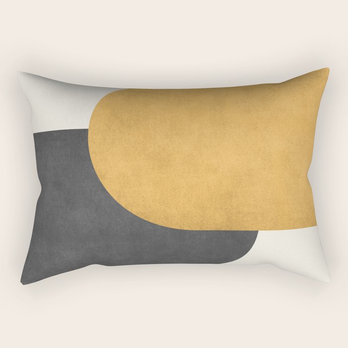 Halfmoon Colorblock - Gold Charcoal Rectangular Pillow