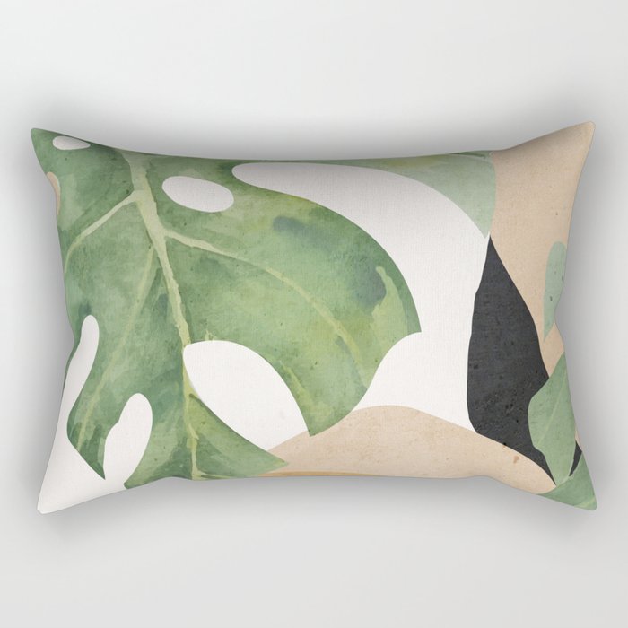 Abstract Art Tropical Leaves 3 Rectangular Pillow