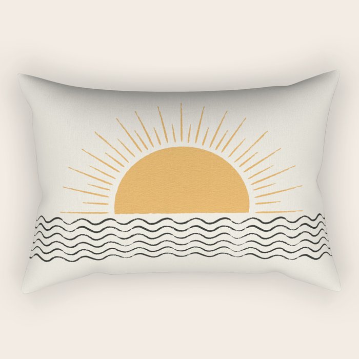 Sunrise Ocean -  Mid Century Modern Style Rectangular Pillow
