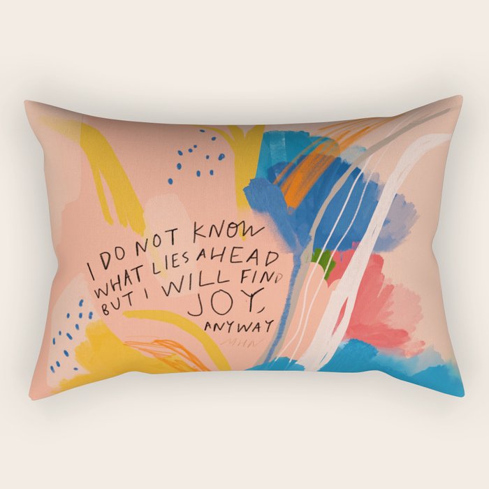 Find Joy. The Abstract Colorful Florals Rectangular Pillow
