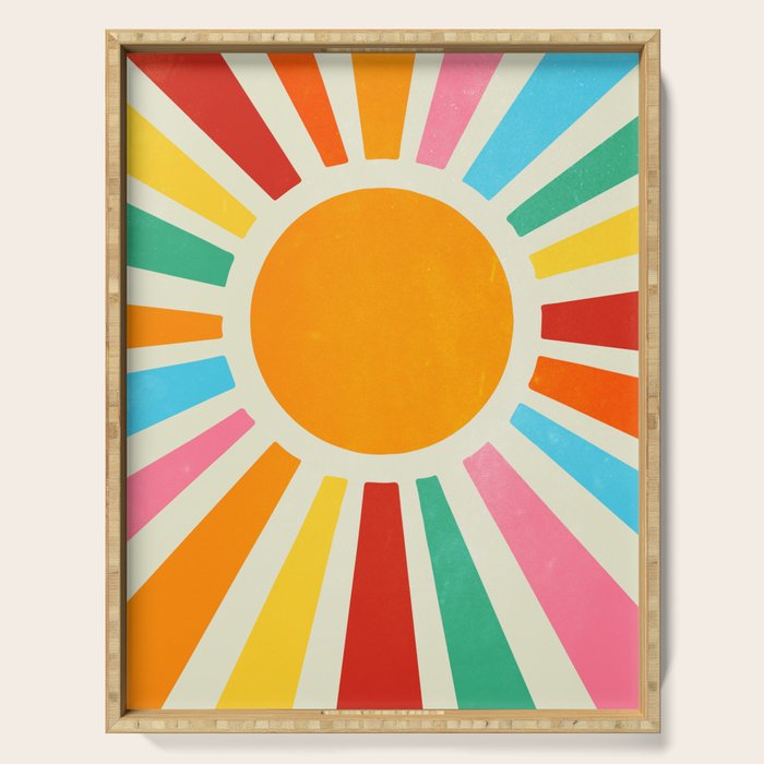 Retro Sunrise: Rainbow Edition Serving Tray