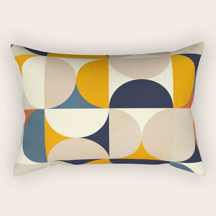 Mid Century Abstract Shapes Fall Winter 1 Rectangular Pillow