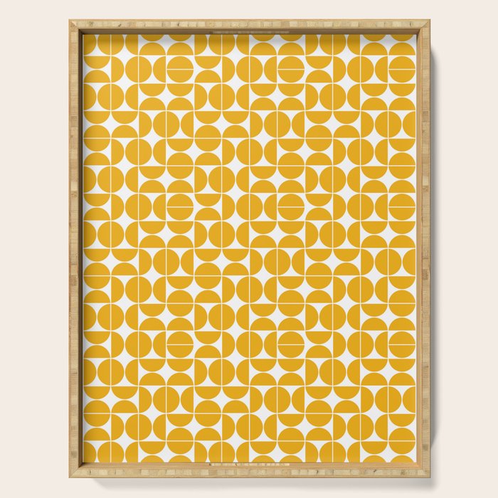 Mid Century Modern Geo 04b Yellow Serving Tray